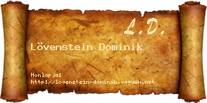 Lövenstein Dominik névjegykártya
